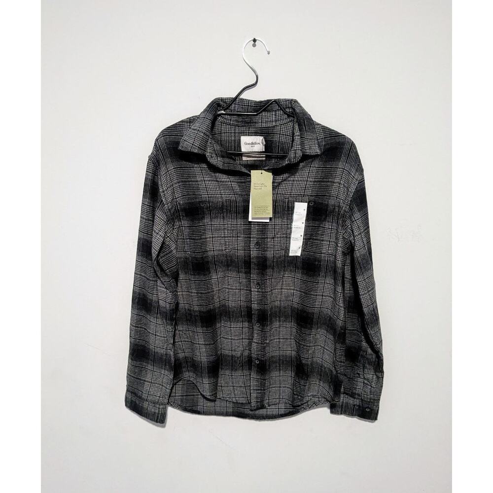 Goodfellow & Co Grey Plaid Long Sleeve Mens Shirt